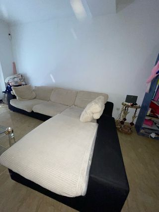 Sofá chaise longue de tela