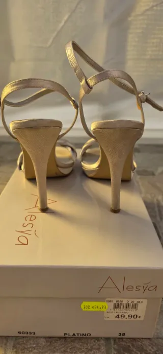 Sandali donna platino
