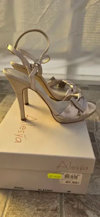 Sandali donna platino