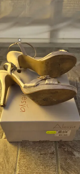 Sandali donna platino