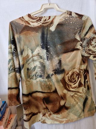 Blusa Esiolo floral beige y marrón talla 46