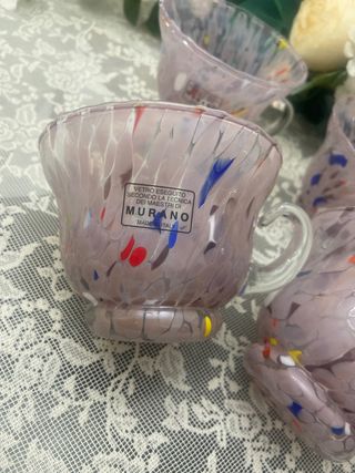 Set 6 Tazze Murano Vetro Multicolor