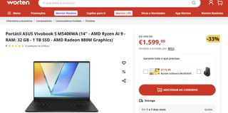 Portátil ASUS Vivobook S 14 OLED (Ryzen AI 9/32G