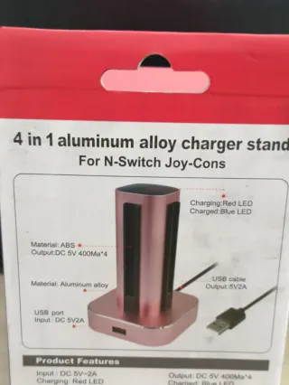 Base Carga Joycon 4 en 1 Aluminio