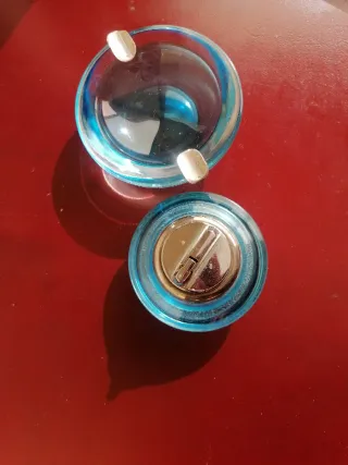 Cenicero Vintage Vidrio Azul