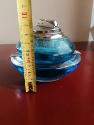 Cenicero Vintage Vidrio Azul