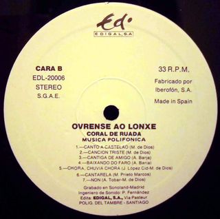 Vinilo Coral De Ruada - Ourense Ao Lonxe