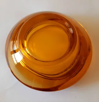 Posacenere Vetro Ambrato Vintage Rudolf Jurnik