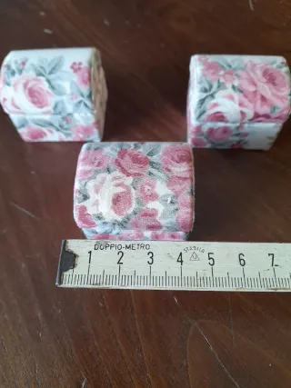 Set 3 mini scatoline rivestite stoffa