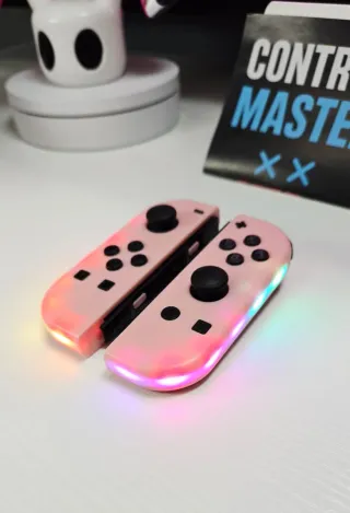Joycons Nintendo Switch Rosa con Luces LED