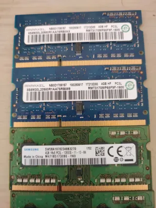 Lote RAM PC3L 4GB DDR3L 1600MHz Portátil