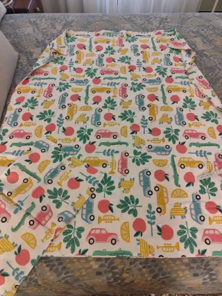 Copripiumino lettino fantasia auto e frutta