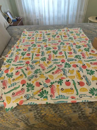 Copripiumino lettino fantasia auto e frutta