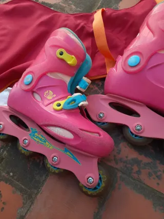 Patines en línea rosas para niña