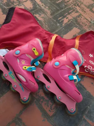 Patines en línea rosas para niña