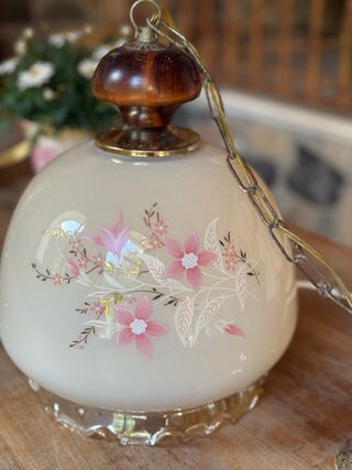 Lampadario Vintage Vetro Decorato