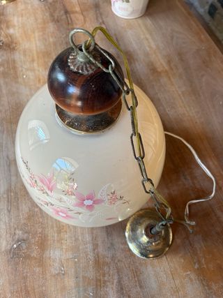 Lampadario Vintage Vetro Decorato