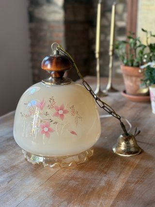 Lampadario Vintage Vetro Decorato