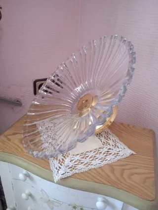 Centro de mesa cristal dorado