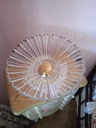 Centro de mesa cristal dorado