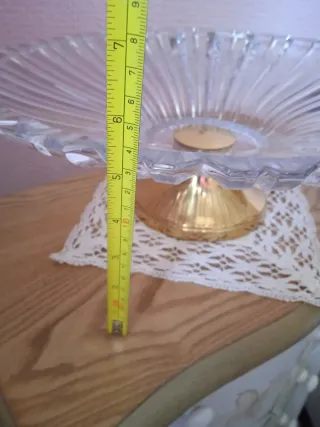 Centro de mesa cristal dorado