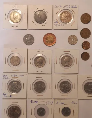 Blisters para monedas y monedas variadas