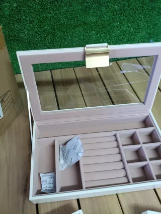 SONGMICS Caja Joyero con 4 Bandejas Apilables