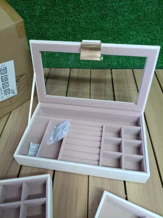 SONGMICS Caja Joyero con 4 Bandejas Apilables