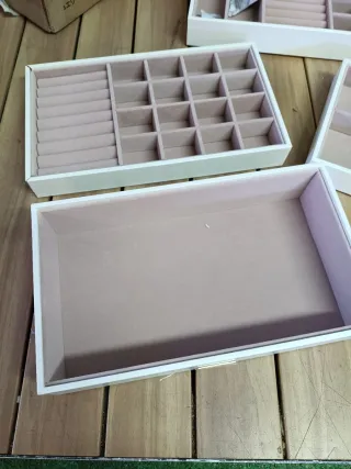 SONGMICS Caja Joyero con 4 Bandejas Apilables