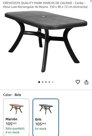 Tavolo da giardino grigio in plastica