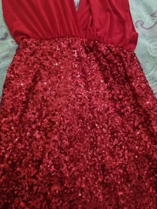 Vestido Fiesta Rojo Lentejuelas