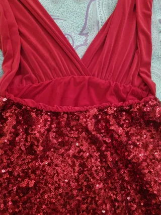 Vestido Fiesta Rojo Lentejuelas