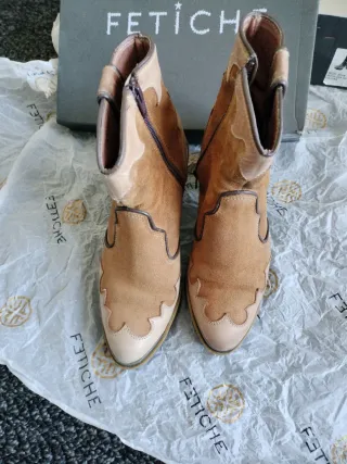 Botines Fetiche Beige y Marrón