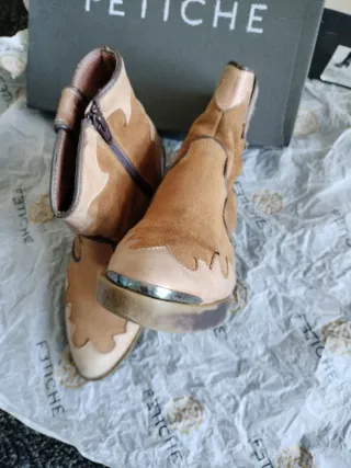 Botines Fetiche Beige y Marrón