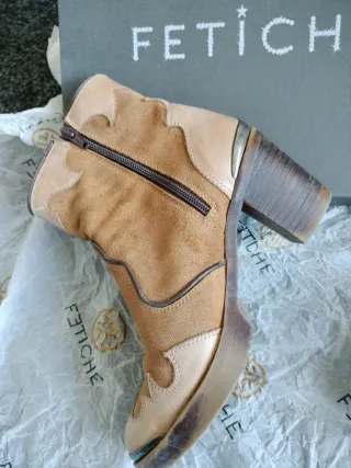 Botines Fetiche Beige y Marrón