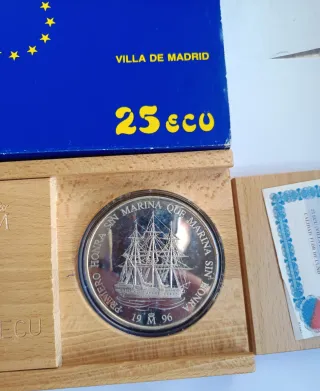 Moneda 25 ECU Villa de Madrid 1996 Plata