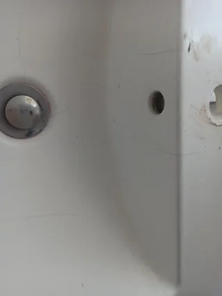 Lavabo doble flat de porcelana blanco