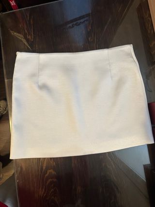 Falda Mini Raso Blanca