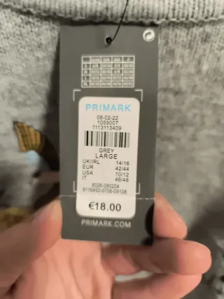 Jersey Primark gris manga abullonada