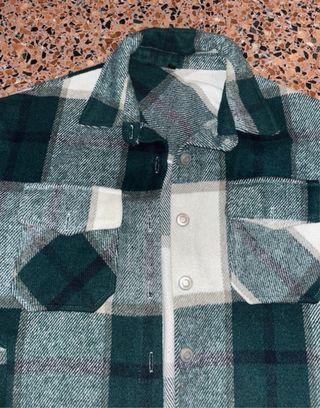 Chaqueta de cuadros verde y blanco