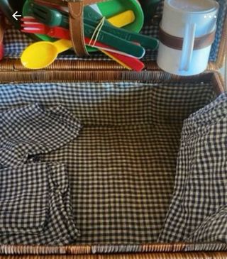 Borsa da picnic in vimini e pelle