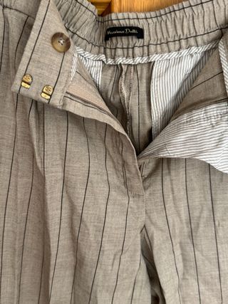 Pantalón rayas beige Massimo Dutti mujer