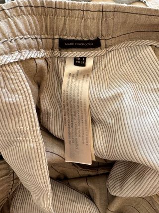 Pantalón rayas beige Massimo Dutti mujer