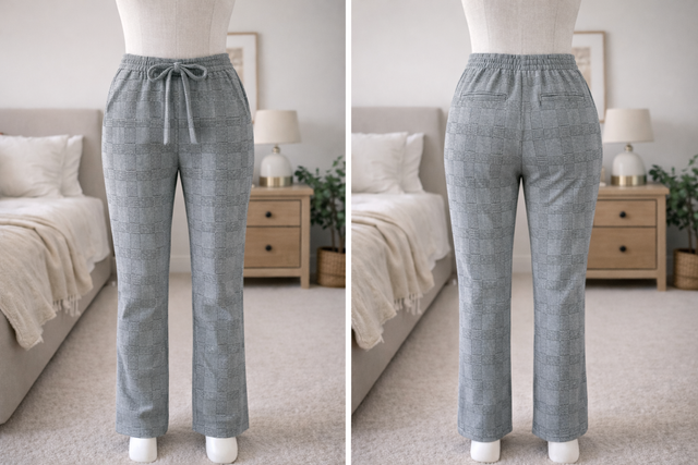 Pantalones de cuadros grises