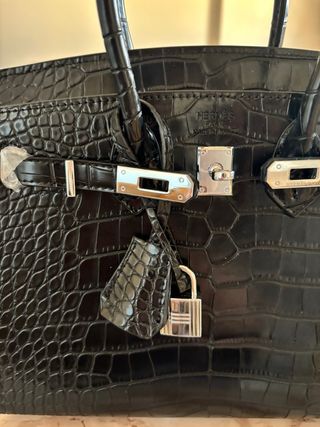 Bolso negro piel cocodrilo