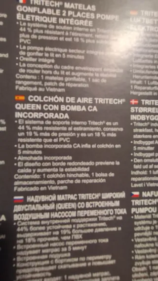 Materassino Gonfiabile Matrimoniale 203x152x51 cm