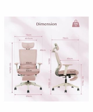 Sedia da ufficio rosa e bianca