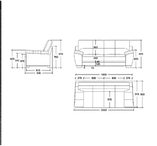 Sofá 3 plazas gris (2 unidades)