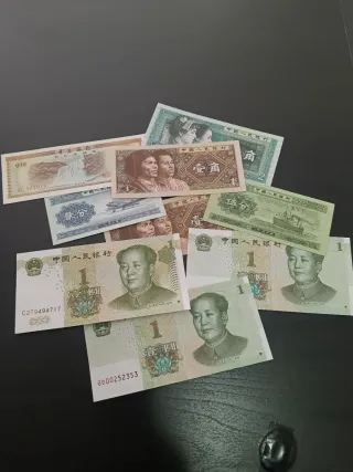 Lote 9 Billetes China Yuan