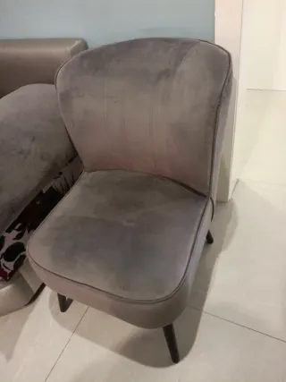 Butaca terciopelo gris